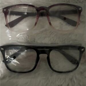 2 pair blue light glasses